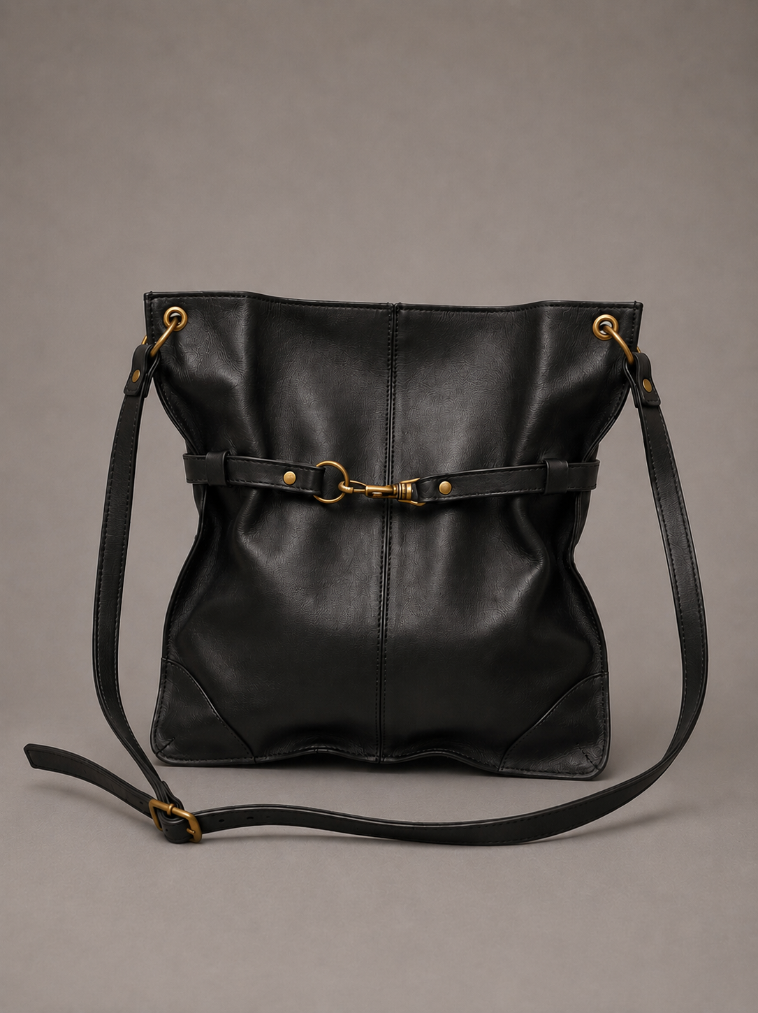 Cartera de Cuero Genuino Telo Negro