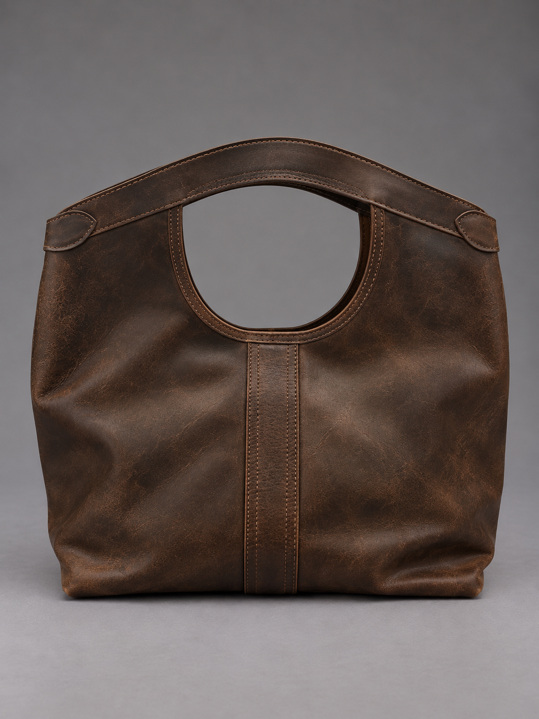 Cartera Cuero Genuino Gracia Taupe Grande