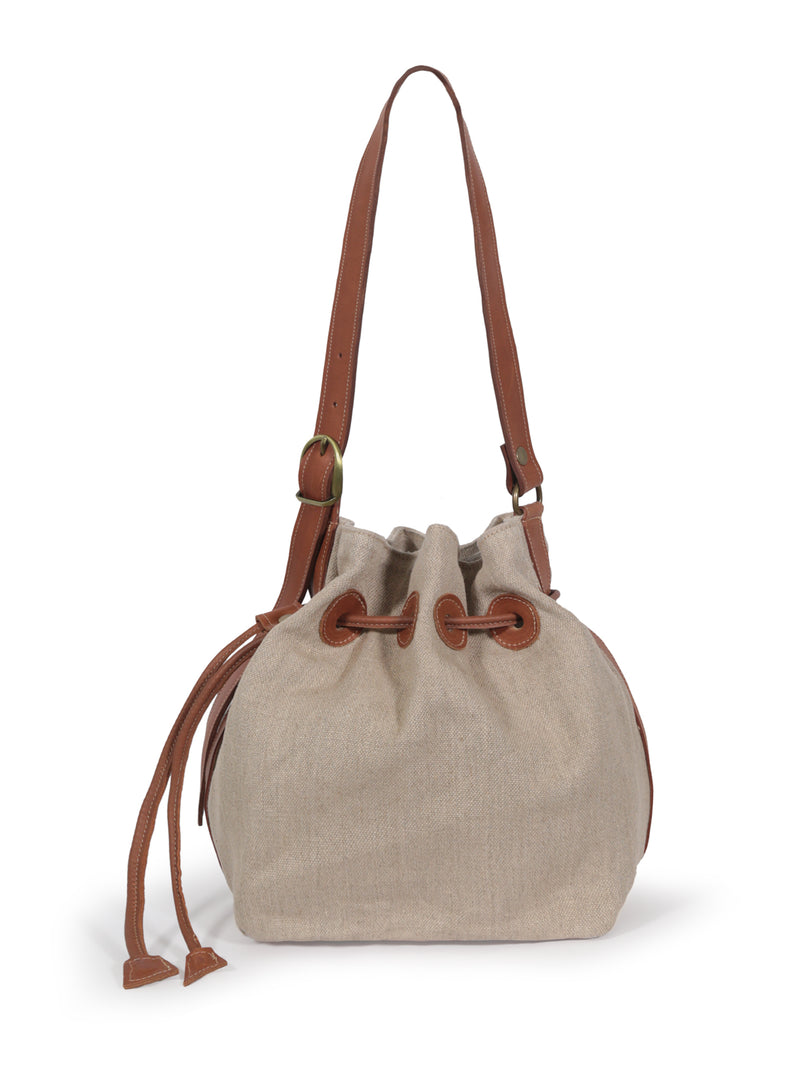 Cartera Miel Lino Crudo Camel