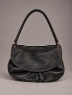 Cartera Cuero Genuino Margarita Negro Grande