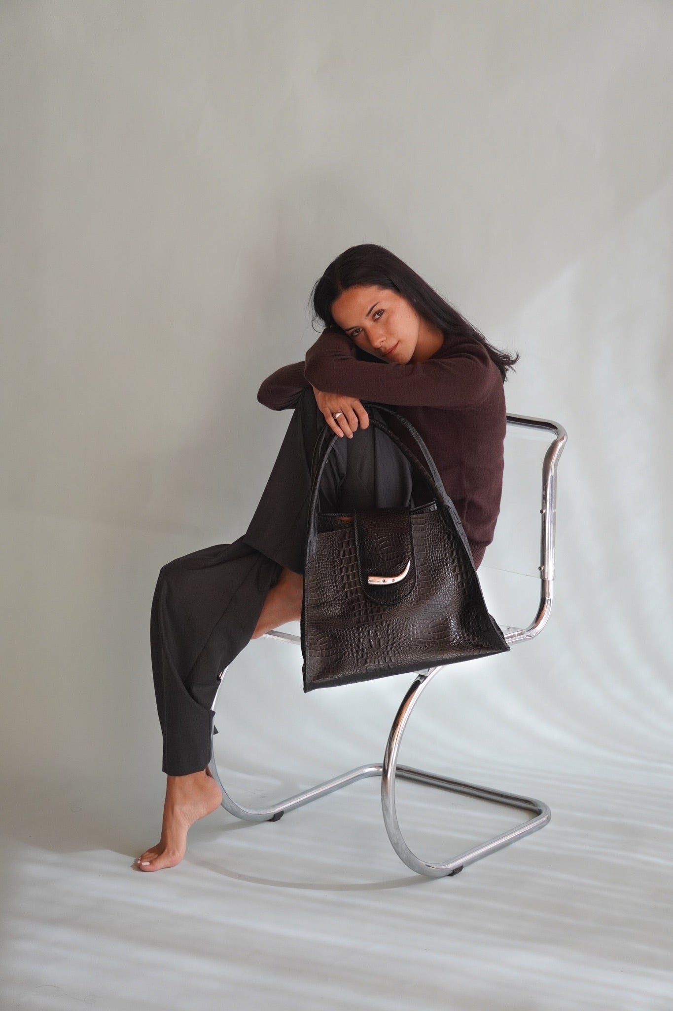 Cartera de Cuero Genuino Teresita M CR Negro
