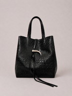 Cartera de Cuero Genuino Cecilia CR Negro