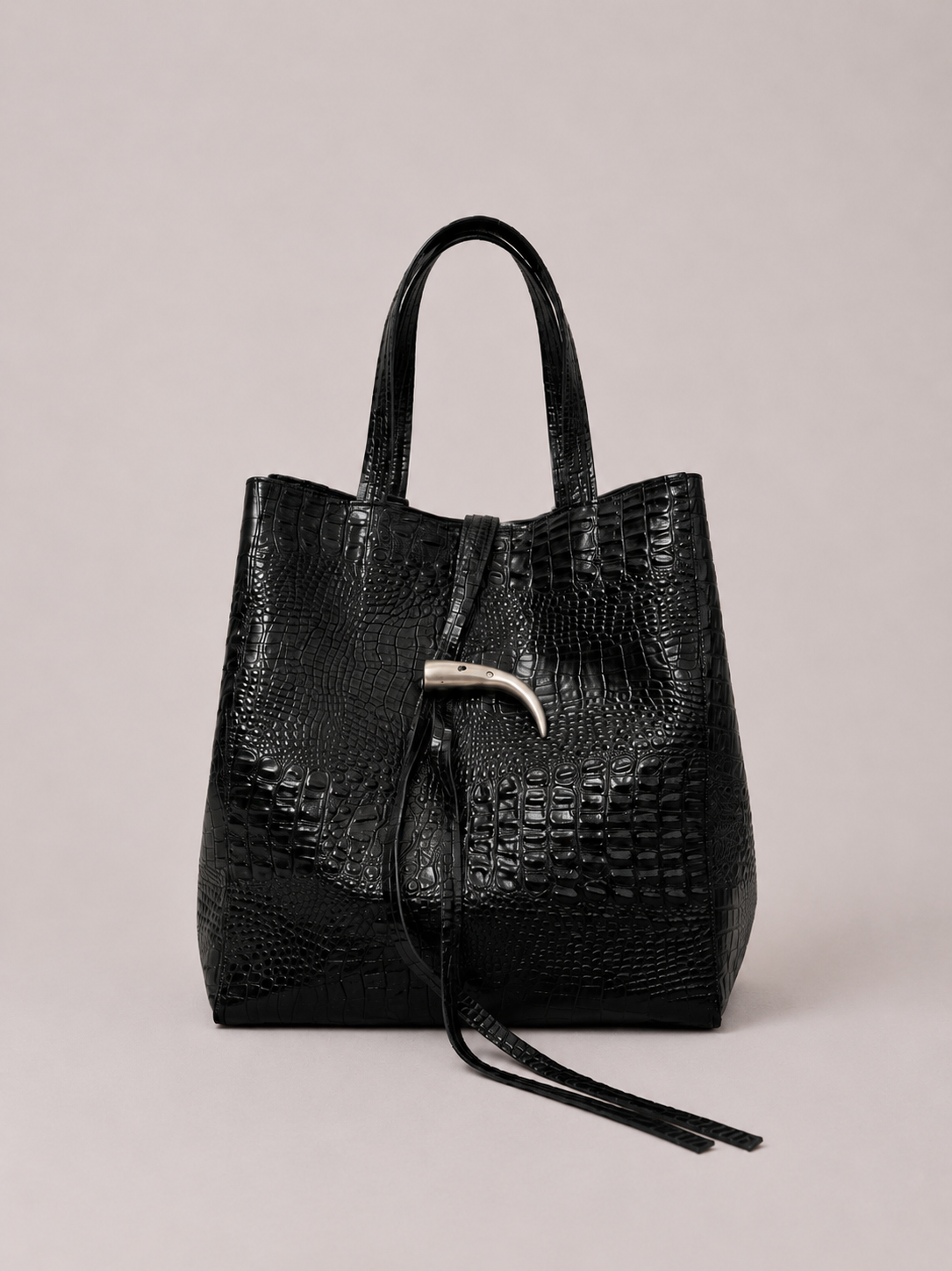Cartera de Cuero Genuino Cecilia CR Negro