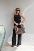 Cartera Cuero Genuino Gracia chocolate Grande