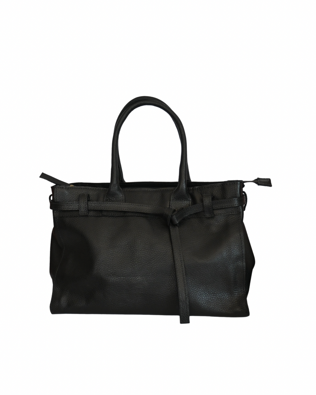 Cartera de Cuero Genuino Lia Negro