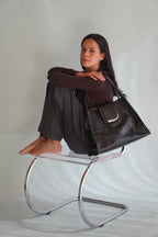 Cartera de Cuero Genuino Teresita CR Negro