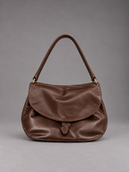 Cartera Cuero Genuino Margarita Chocolate Grande