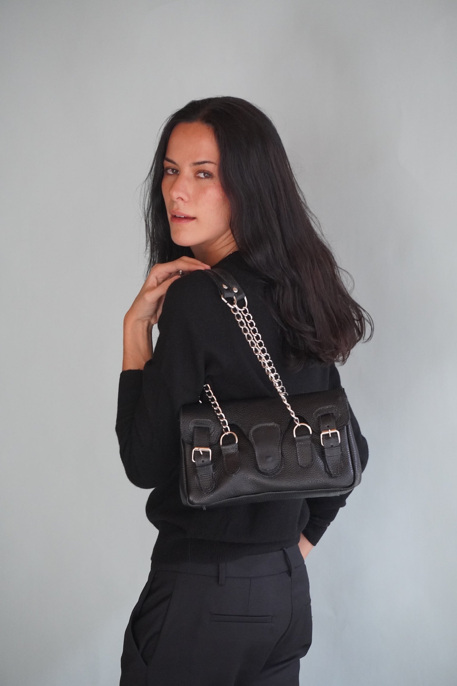 Cartera de Cuero Genuino Aurora Negro