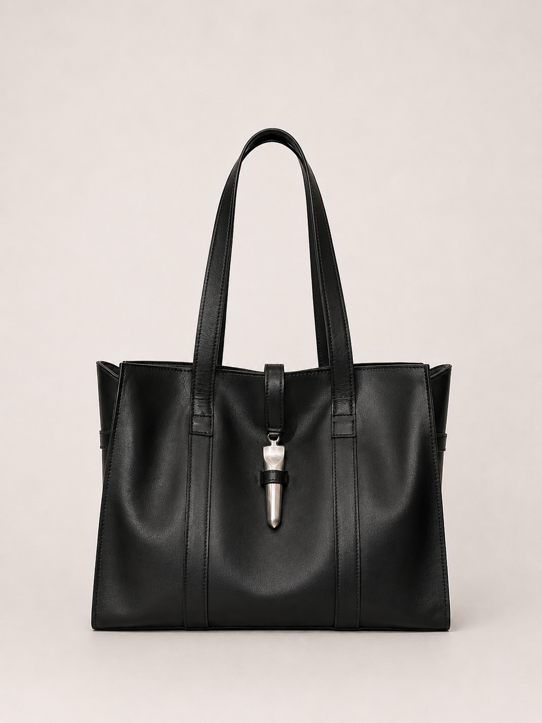 Cartera de Cuero Genuino Elisa Negro