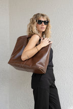 Cartera Cuero Genuino Gracia chocolate Grande