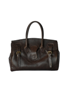 Cartera de Cuero Genuino  Paz Chocolate