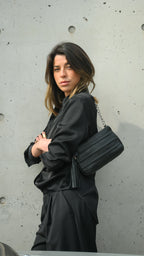 Cartera de Cuero Genuino Victoria Negro