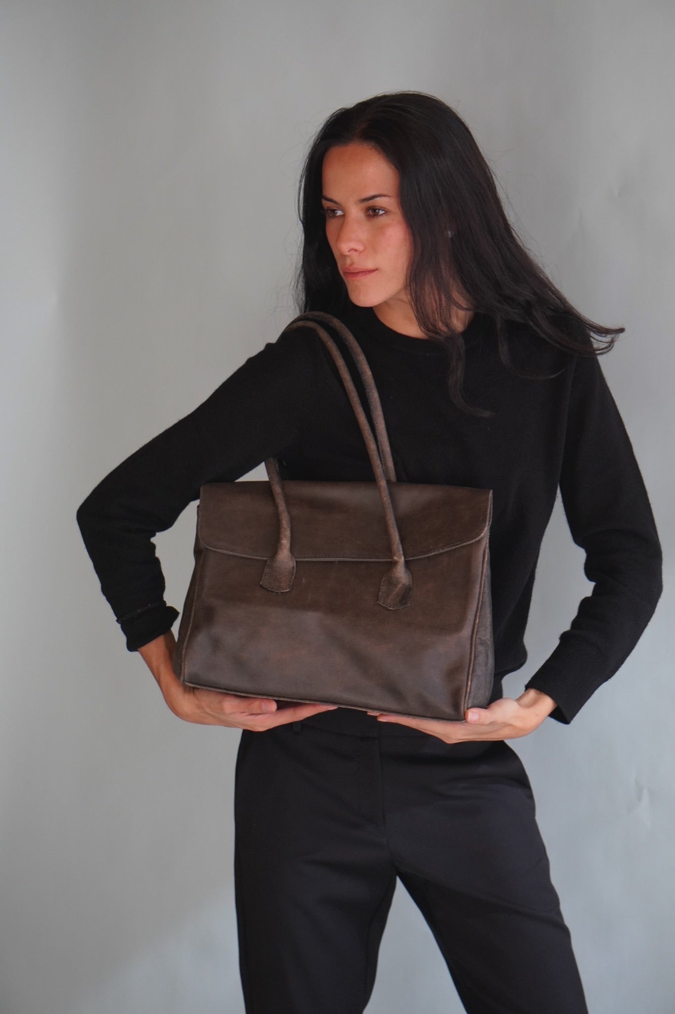 Cartera Cuero Genuino Laura Taupe