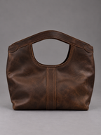 Cartera Cuero Genuino Gracia Taupe Mediana