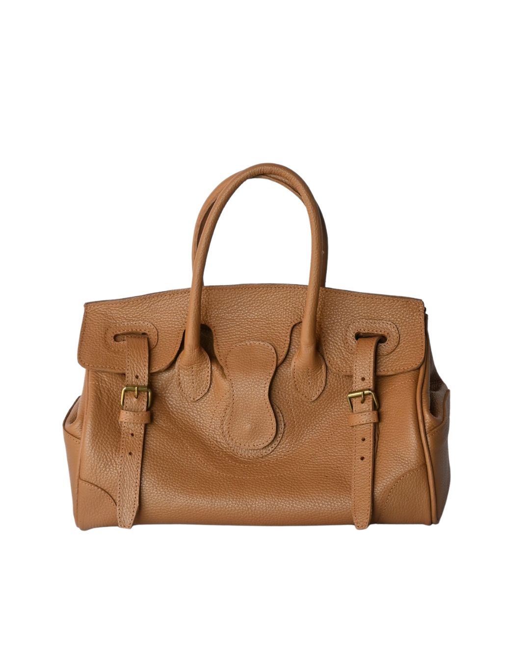 Cartera de Cuero Genuino Paz Camel