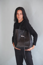 Cartera de Cuero Genuino Cecilia Negro