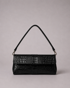 Cartera de Cuero Genuino Valentina CR Negro
