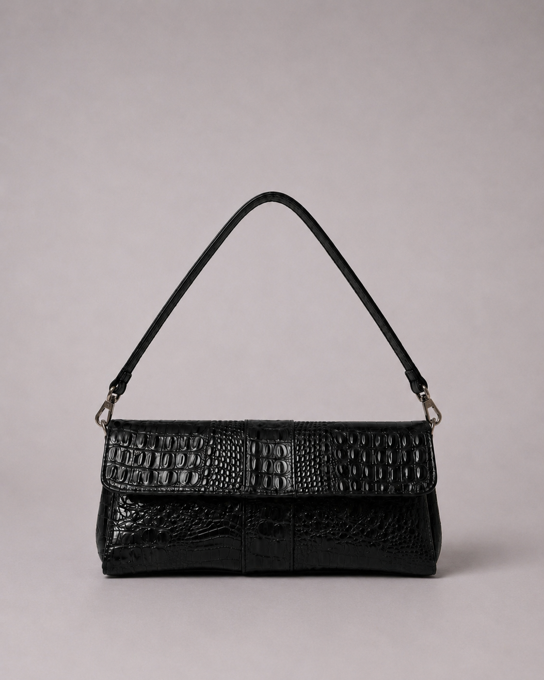 Cartera de Cuero Genuino Valentina CR Negro