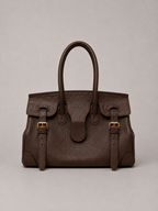 Cartera Cuero Genuino Paz Chocolate