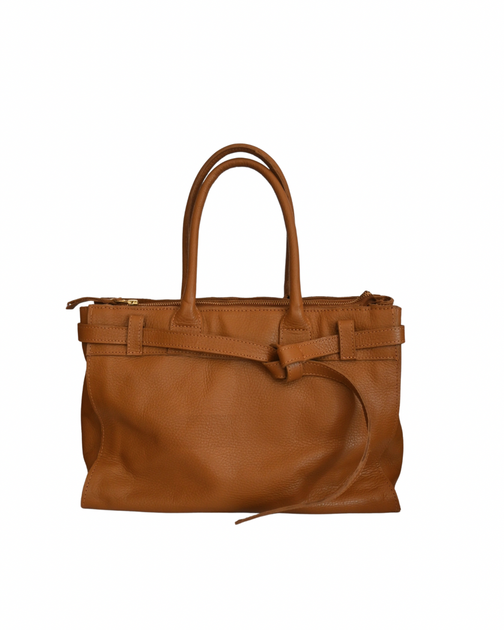 Cartera de Cuero Genuino Lia Camel