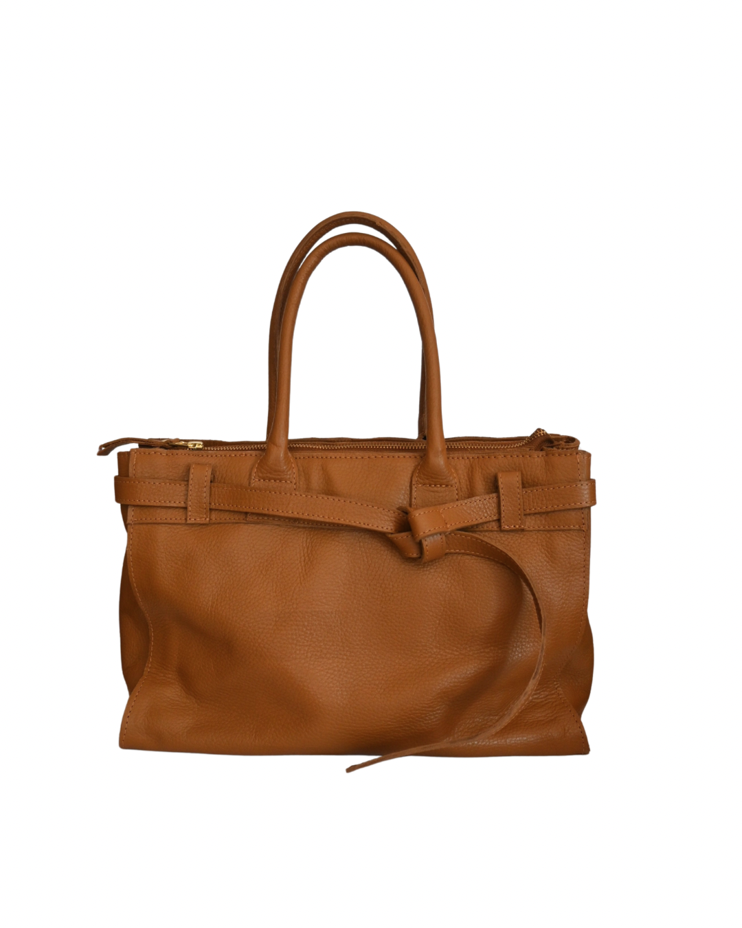 Cartera de Cuero Genuino Lia Camel