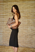 Cartera  Cuero Genuino Elena Chocolate