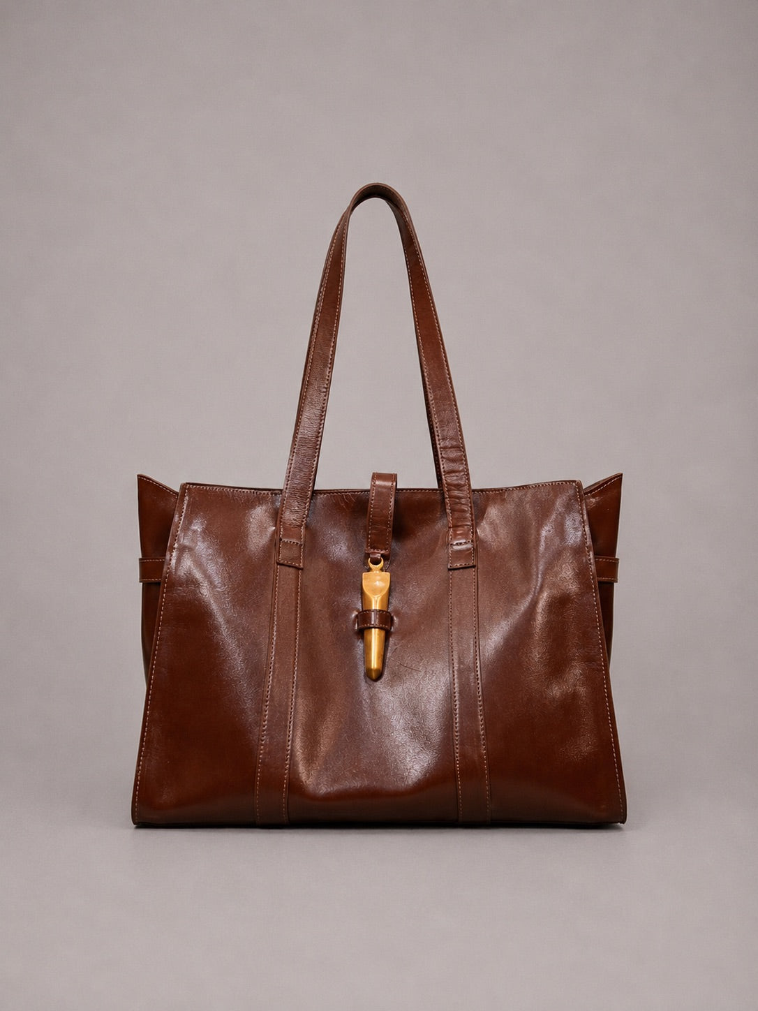 Cartera de Cuero Genuino Elisa Chocolate