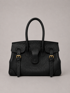 Cartera Cuero Genuino Paz Negra