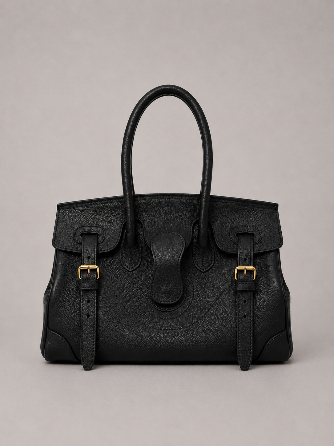 Cartera Cuero Genuino Paz Negra