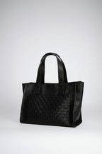 Cartera Cuero Genuino Macarena Tote Negra