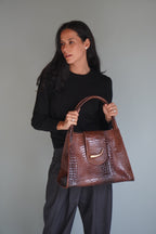Cartera de Cuero Genuino Teresita M CR Café
