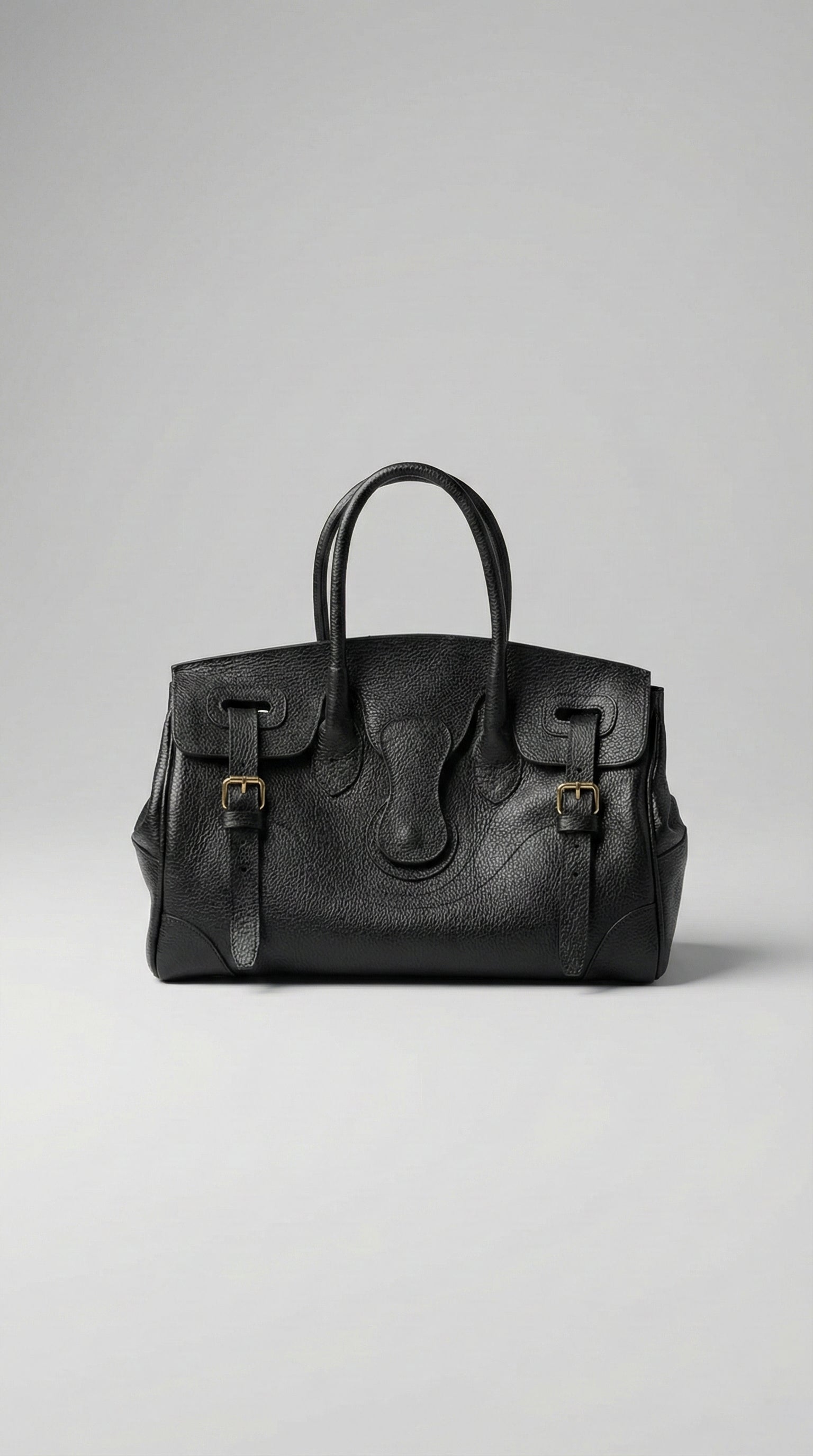 Cartera Cuero Genuino Paz Negra