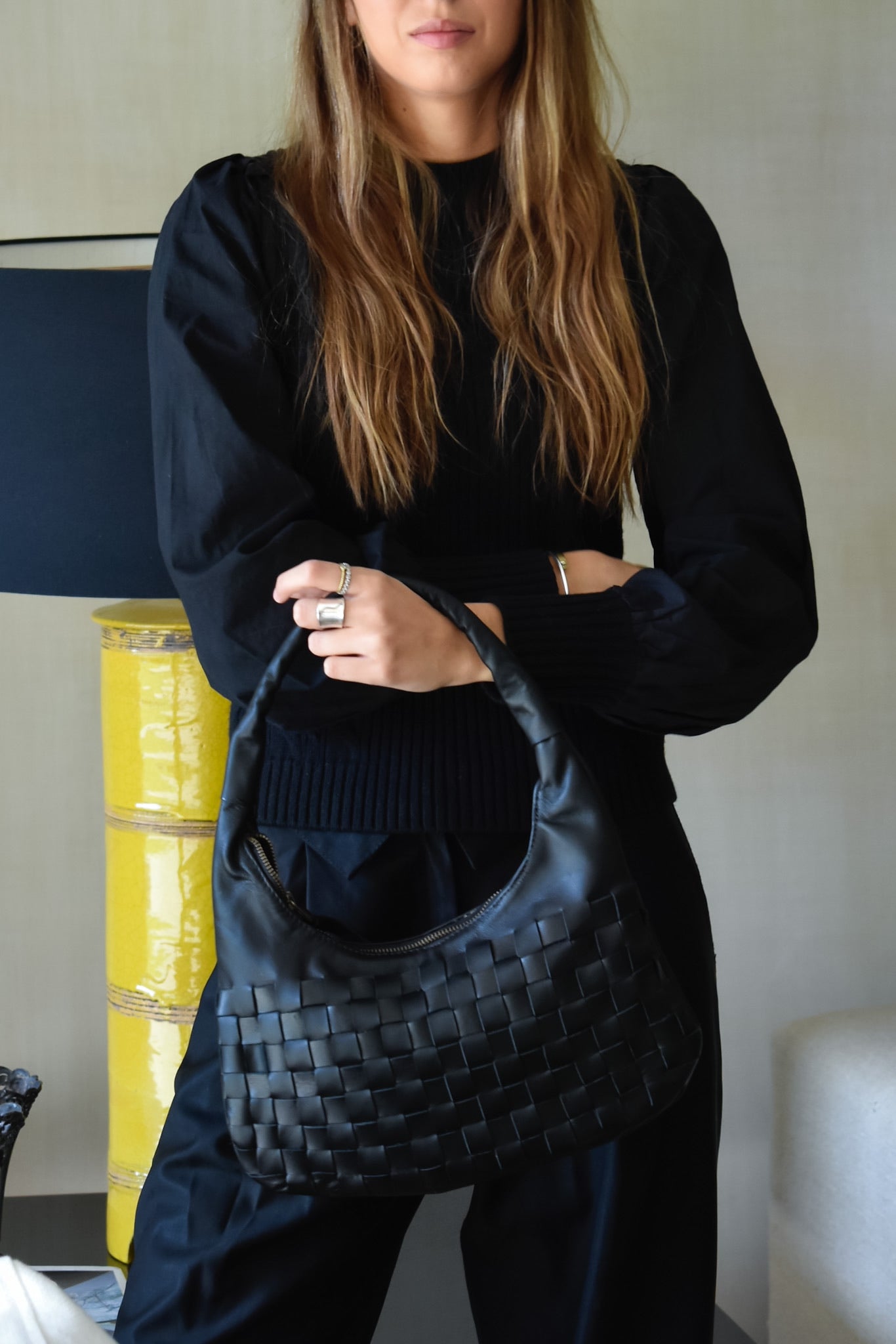 Cartera de Cuero Genuino Macarena Mini Negro