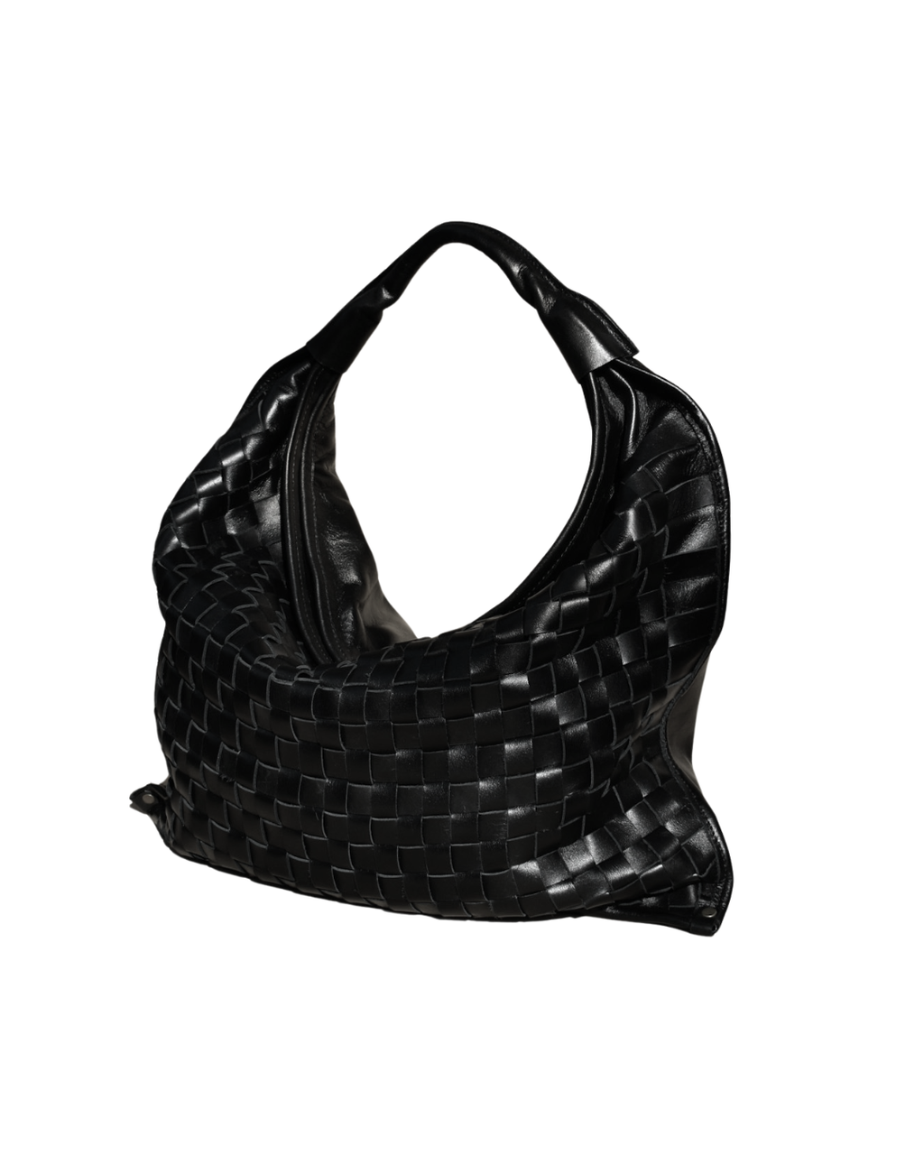 Cartera de Cuero Genuino Macarena Midi Negro