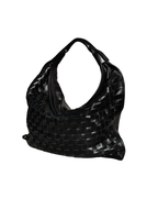 Cartera de Cuero Genuino Macarena Midi Negro