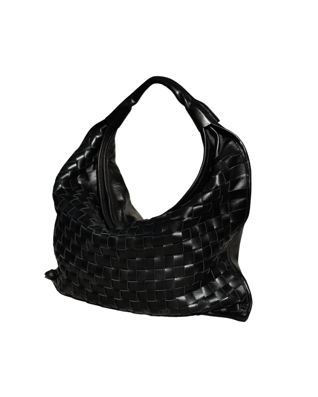 Cartera de Cuero Genuino Macarena Midi Negro