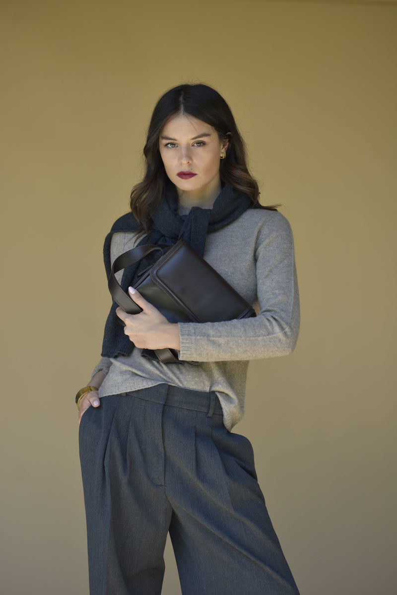 Cartera Pilar Chocolate Liso