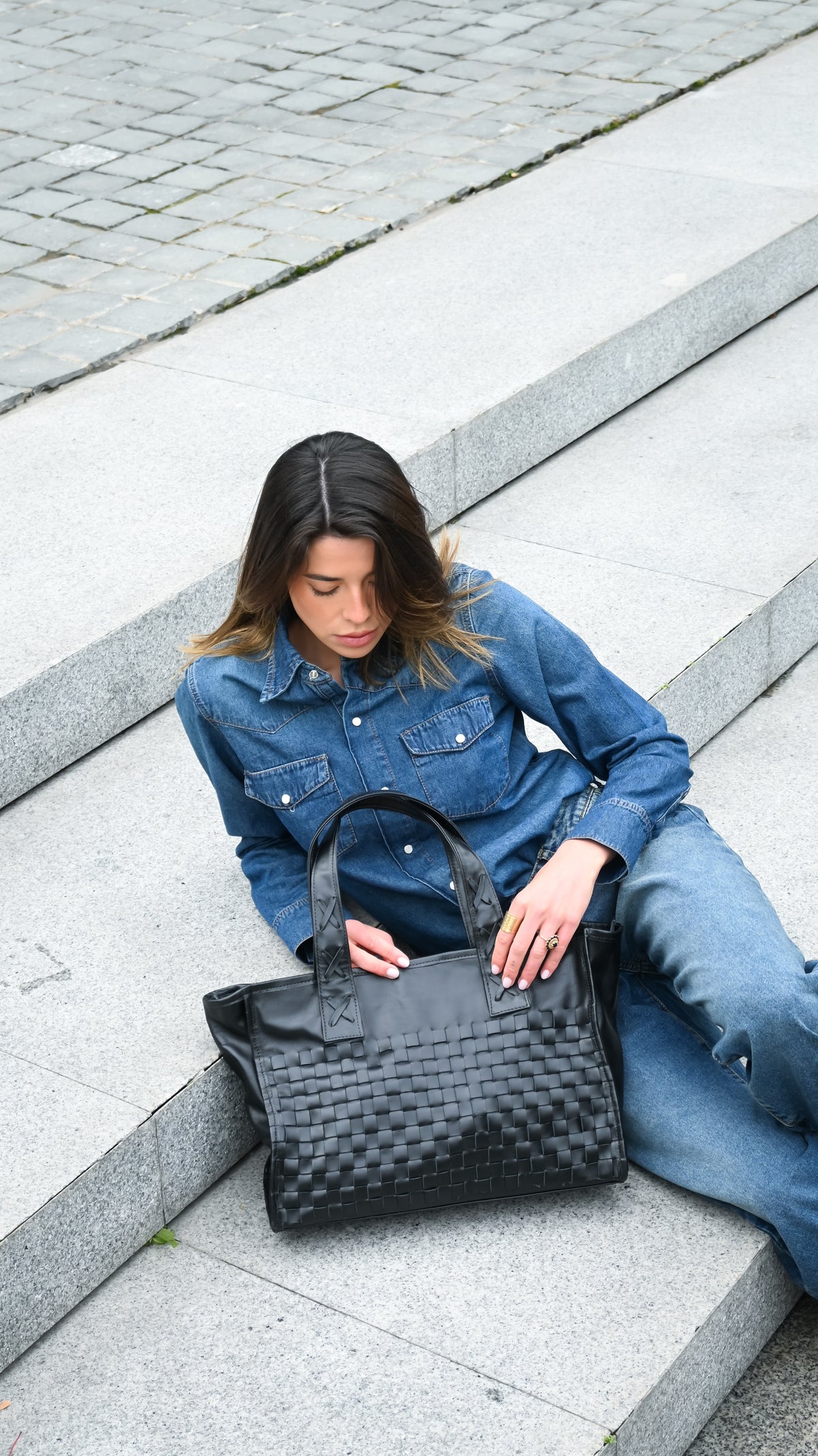 Cartera Macarena Tote Negra