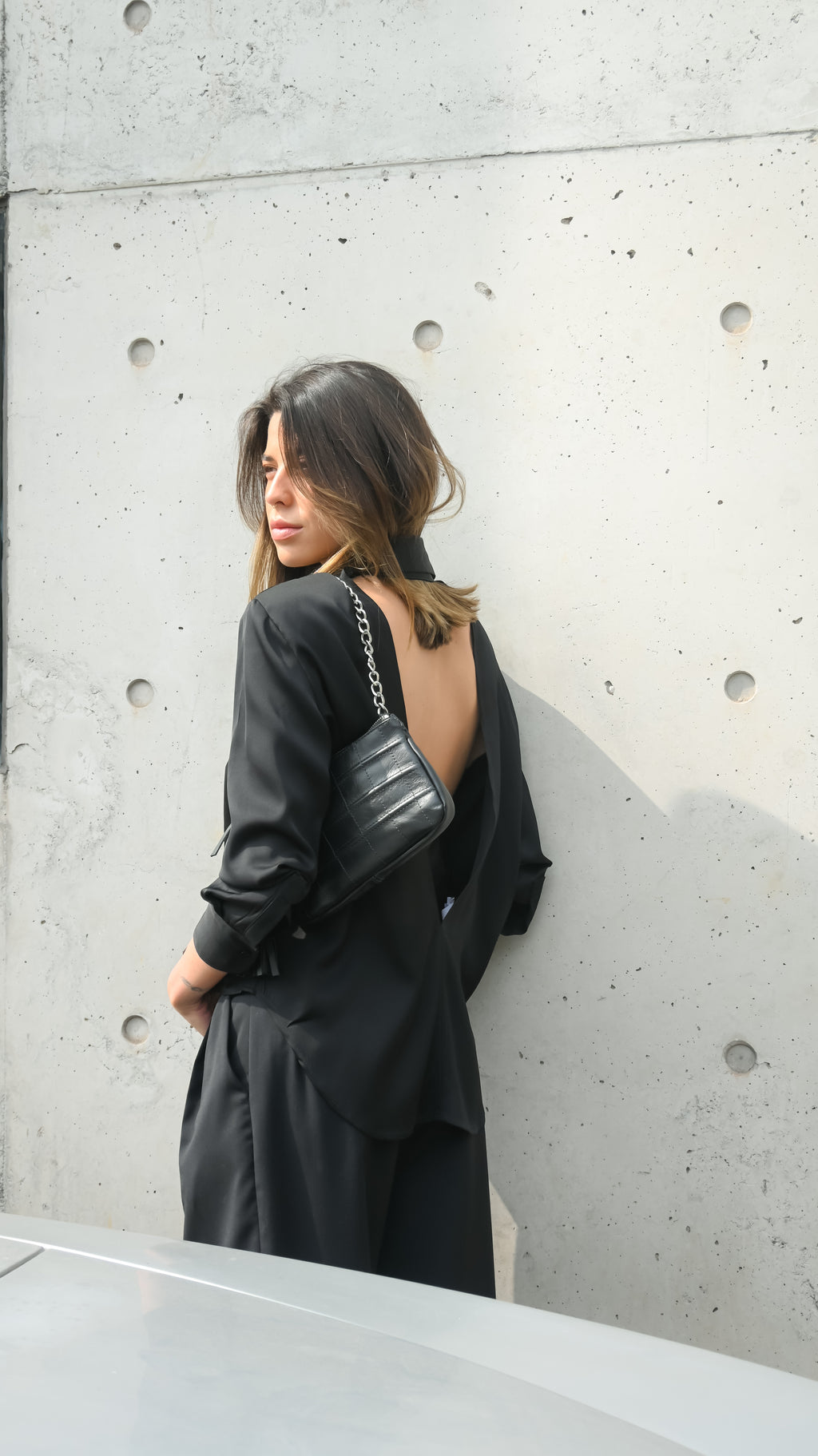 Cartera de Cuero Genuino Victoria Negro