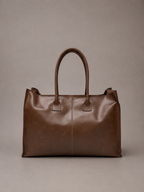 Cartera Cuero Genuino Elena Chocolate Grande