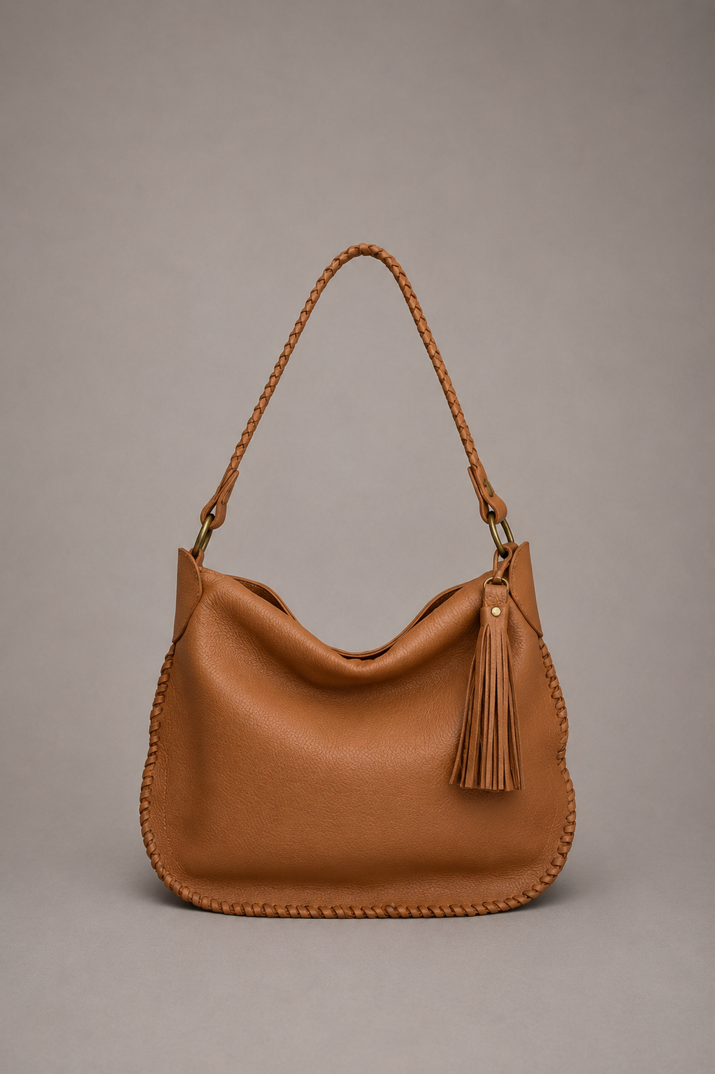 Cartera Cuero Genuino Carola Camel