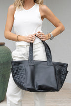 Cartera Cuero Genuino Florencia Grande Negro