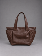 Cartera Cuero Genuino Florencia Chocolate Mediana
