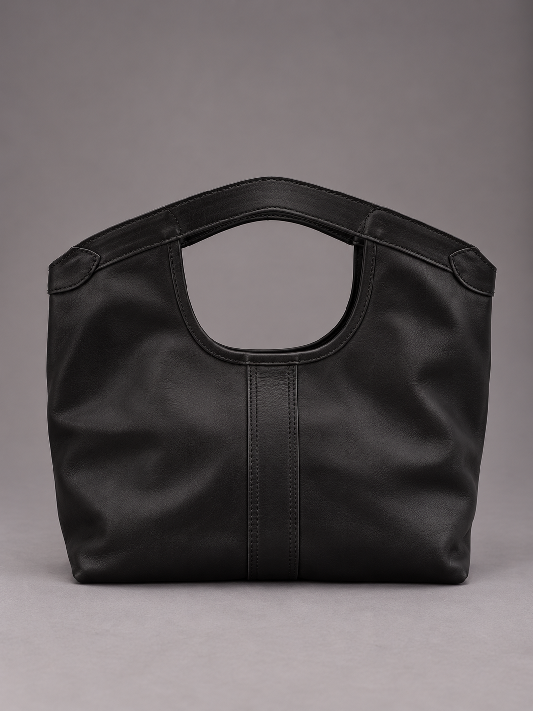 Cartera Cuero Genuino Gracia Negro Mediana