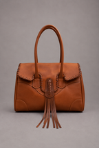Cartera Cuero Genuino Lila Camel Moro