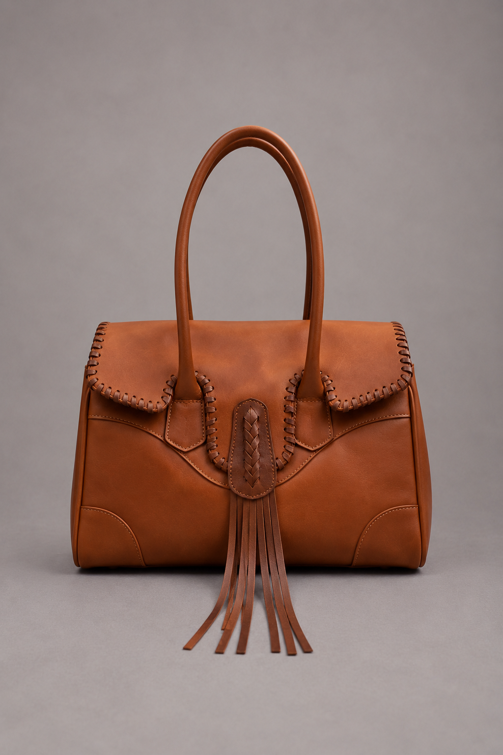 Cartera Cuero Genuino Lila Camel Moro