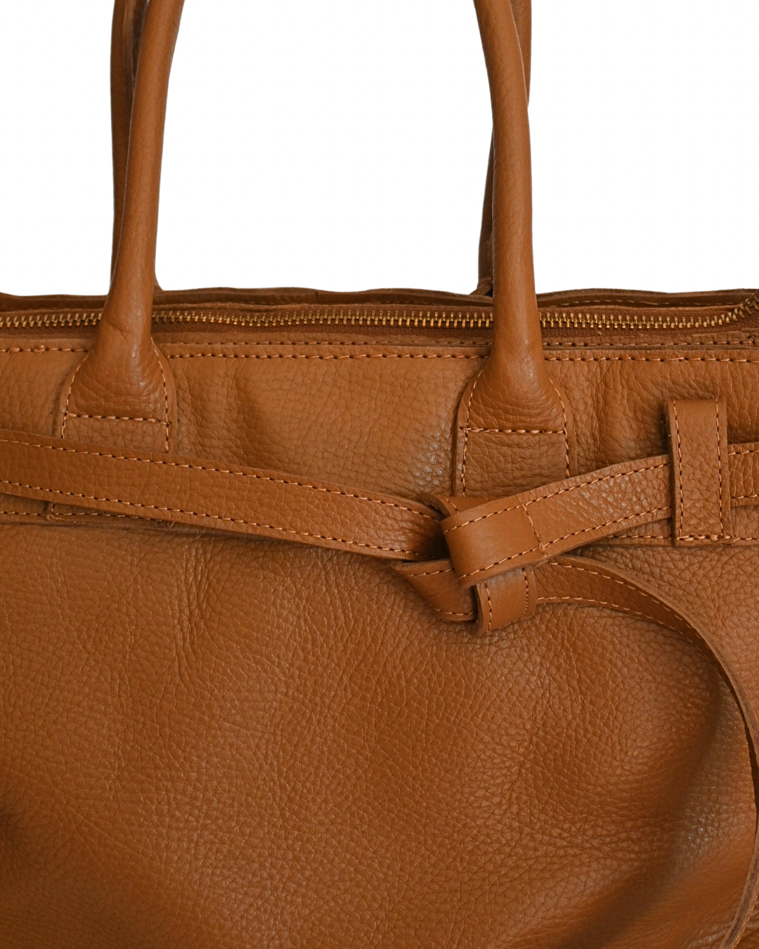 Cartera de Cuero Genuino Lia Camel