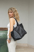 Cartera Cuero Genuino Florencia Mediana Negro