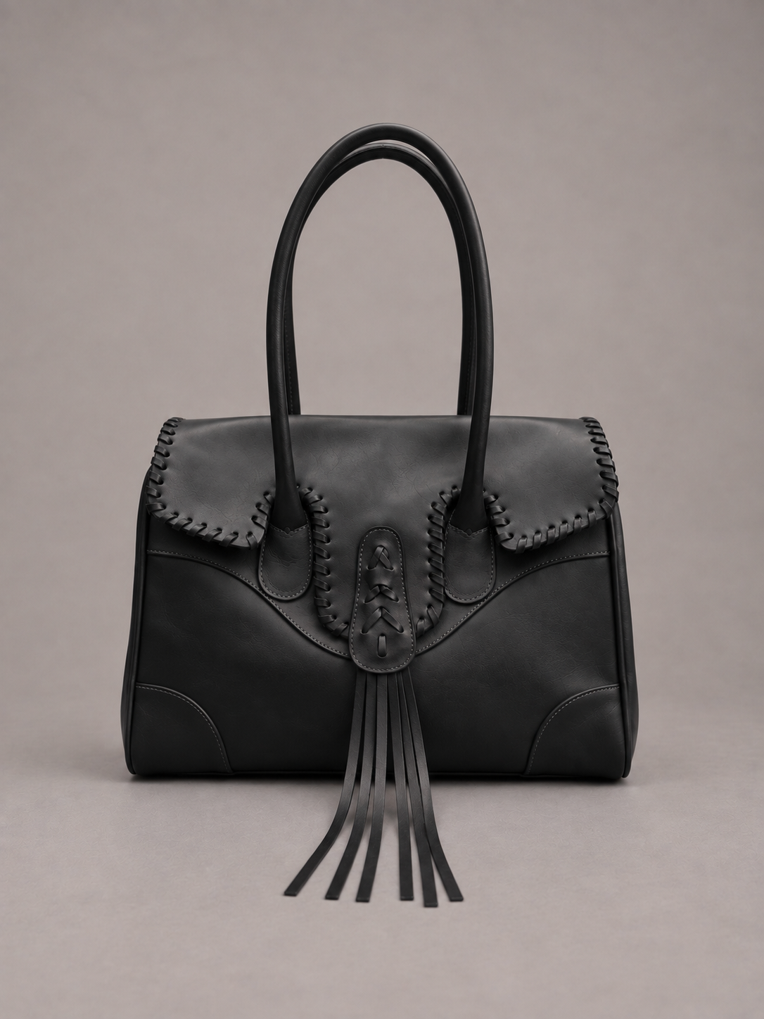 Cartera Cuero Genuino Lila Negro