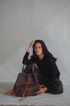 Cartera de Cuero Genuino Cecilia CR Camel